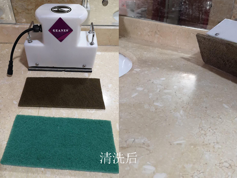 广州某酒店客房大理石洗手台清洁